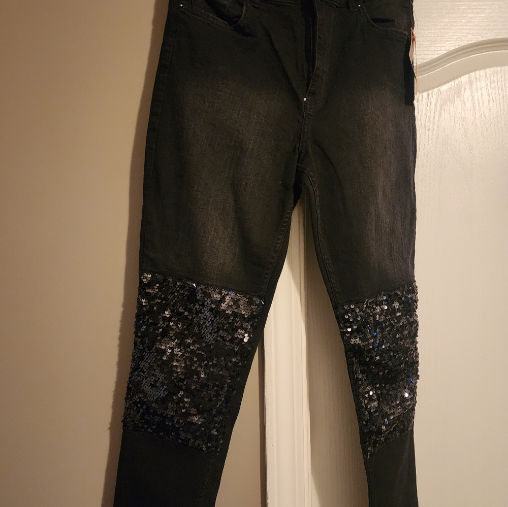 H&M Black Sequin Jeans size 10 - Picture 8 of 8